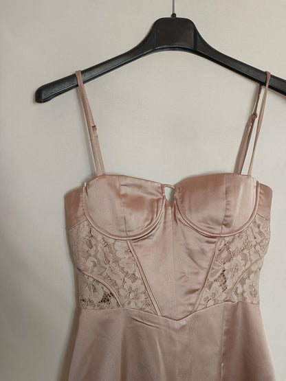 ZARA. Vestido midi encaje T.xs