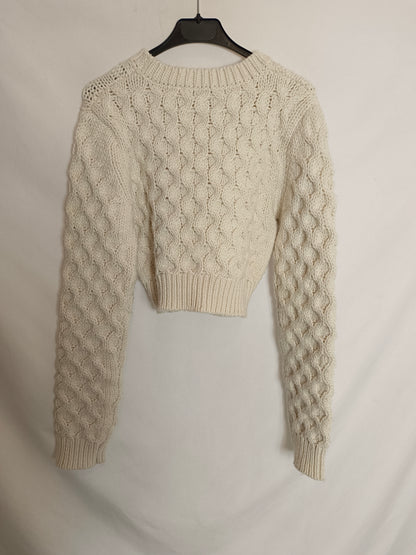 ZARA. Jersey cortito beige T.m