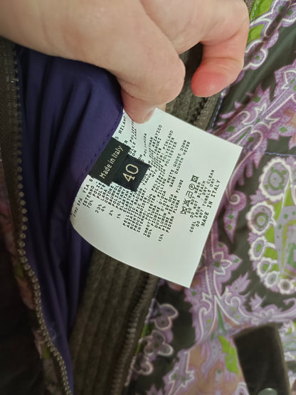 ETRO. Plumas estampado morado T.40 (s)