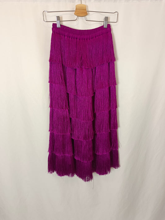 THE SPACE SEVILLA. Falda morada flecos TU(S)