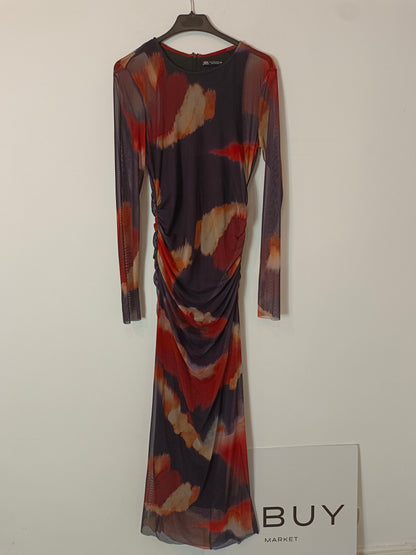 ZARA. Long tie-dye mesh dress TM