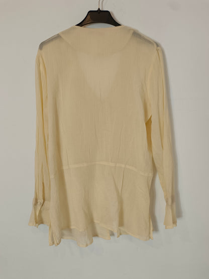 ERI+ALI (&amp;OTHER STORIES). Beige button-down blouse with lace Ts