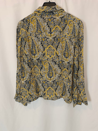 ZARA. Tm printed fluid blouse/bomber