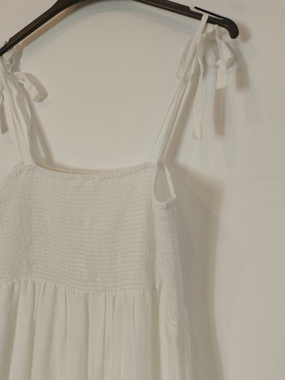 Vestido blanco largo nido abeja Tu(s)