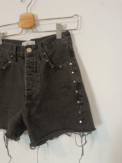 MANGO. Black denim shorts, size 32