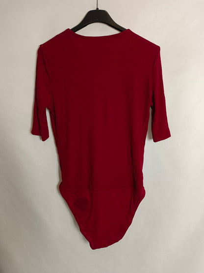 MANGO. Ribbed burgundy bodysuit Tm