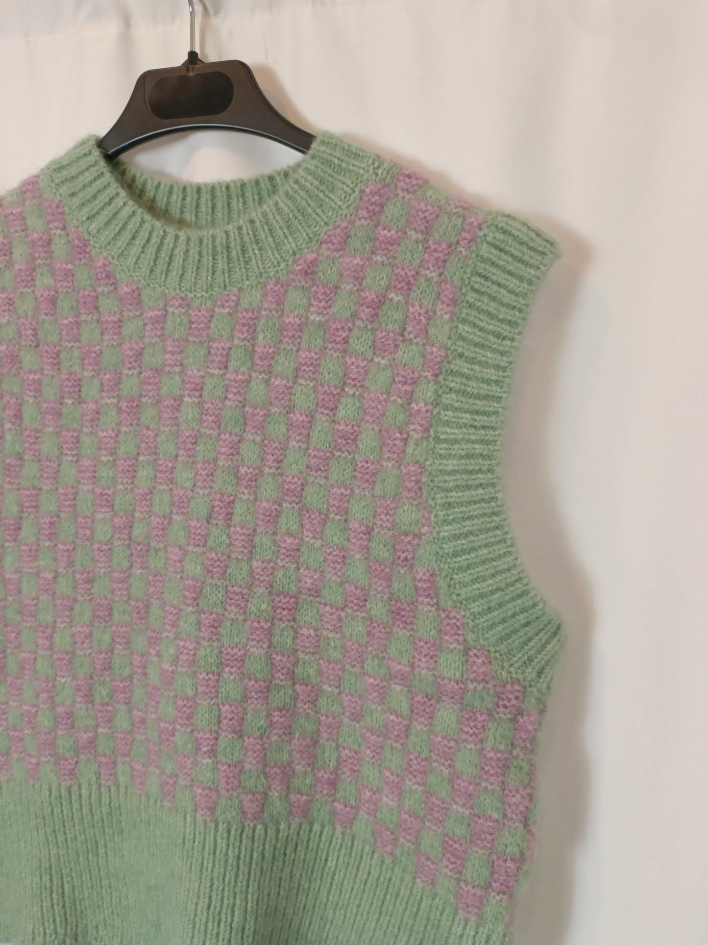 ZARA. Jersey sin mangas cuadros T.m