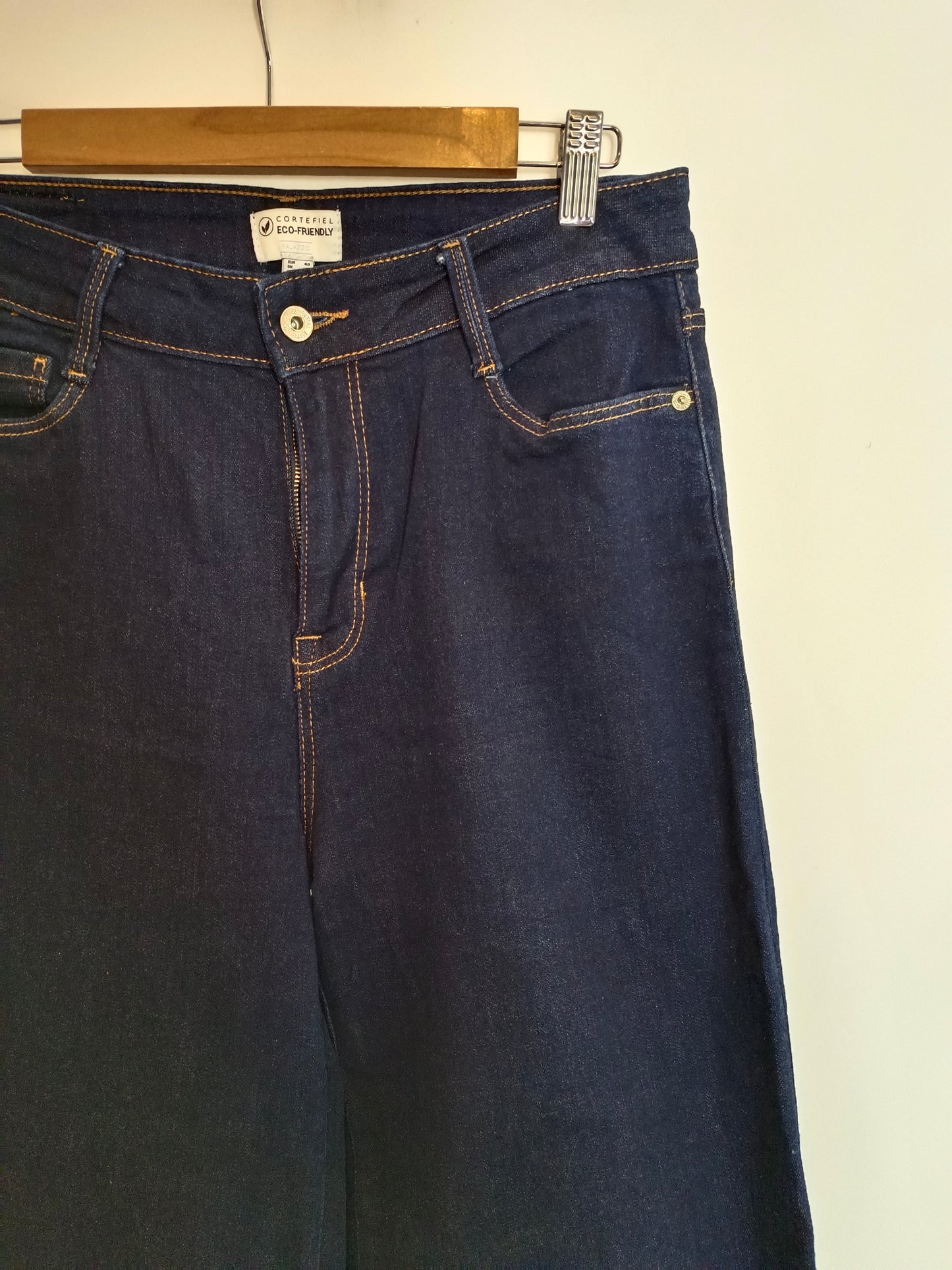 CORTEFIEL. Palazzo denim trousers, size 40