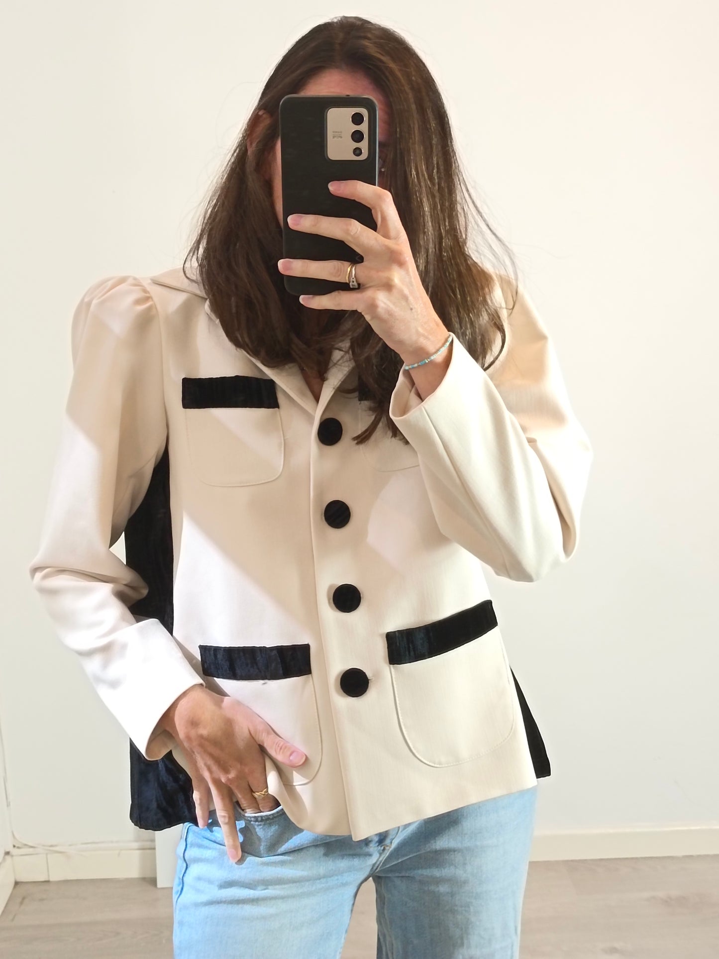 IQ COLLECTION. Blazer bicolor terciopelo T.s