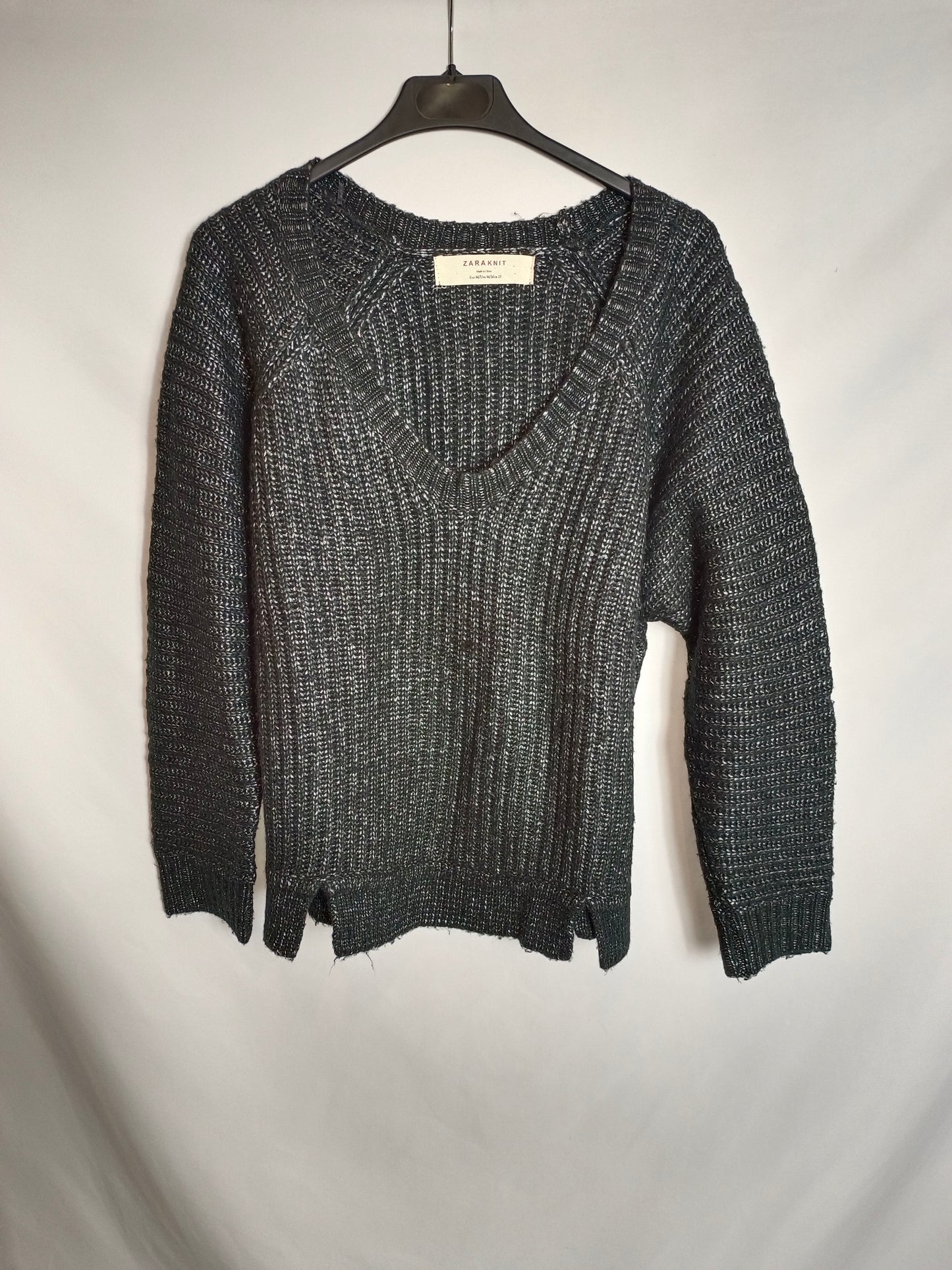 ZARA. Black mottled sweater Tm