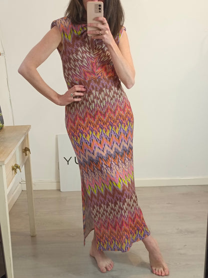 BASYCO. Long colorful knit dress. Size XS