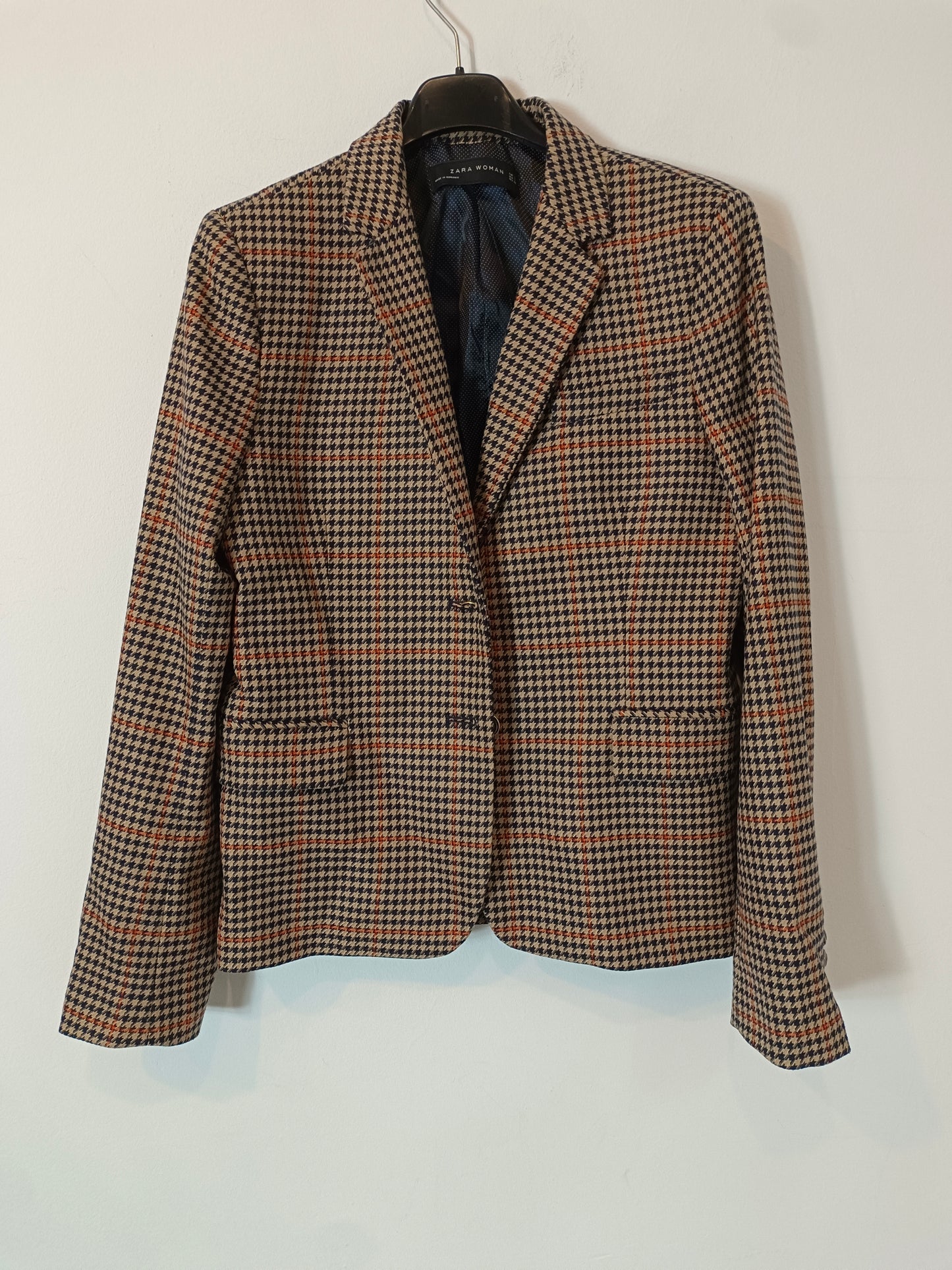 ZARA. Blazer cuadros tonos azules. T S