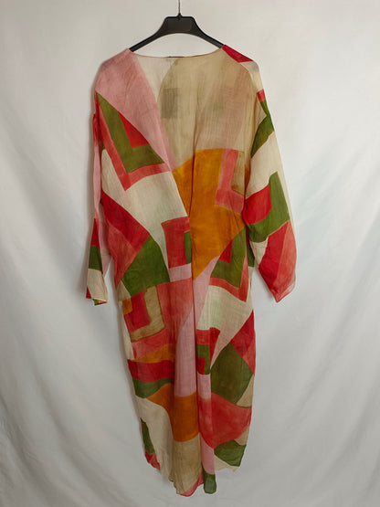 MASSIMO DUTTI. Vestido midi estampado T.s