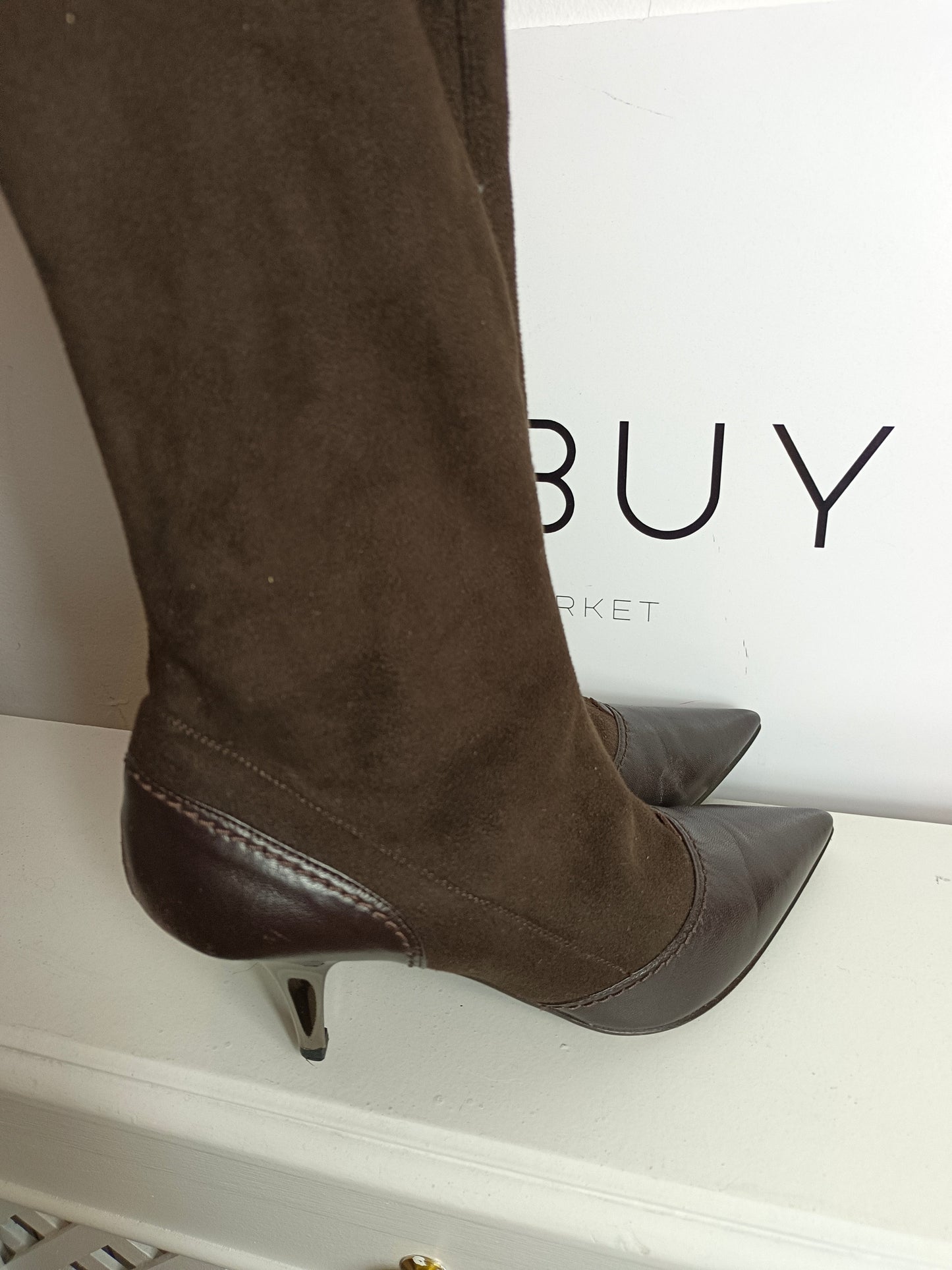 VICINI. Botines marrones doble textura  T.38.5