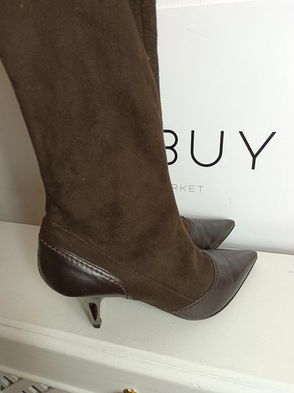 VICINI. Botines marrones doble textura  T.38.5