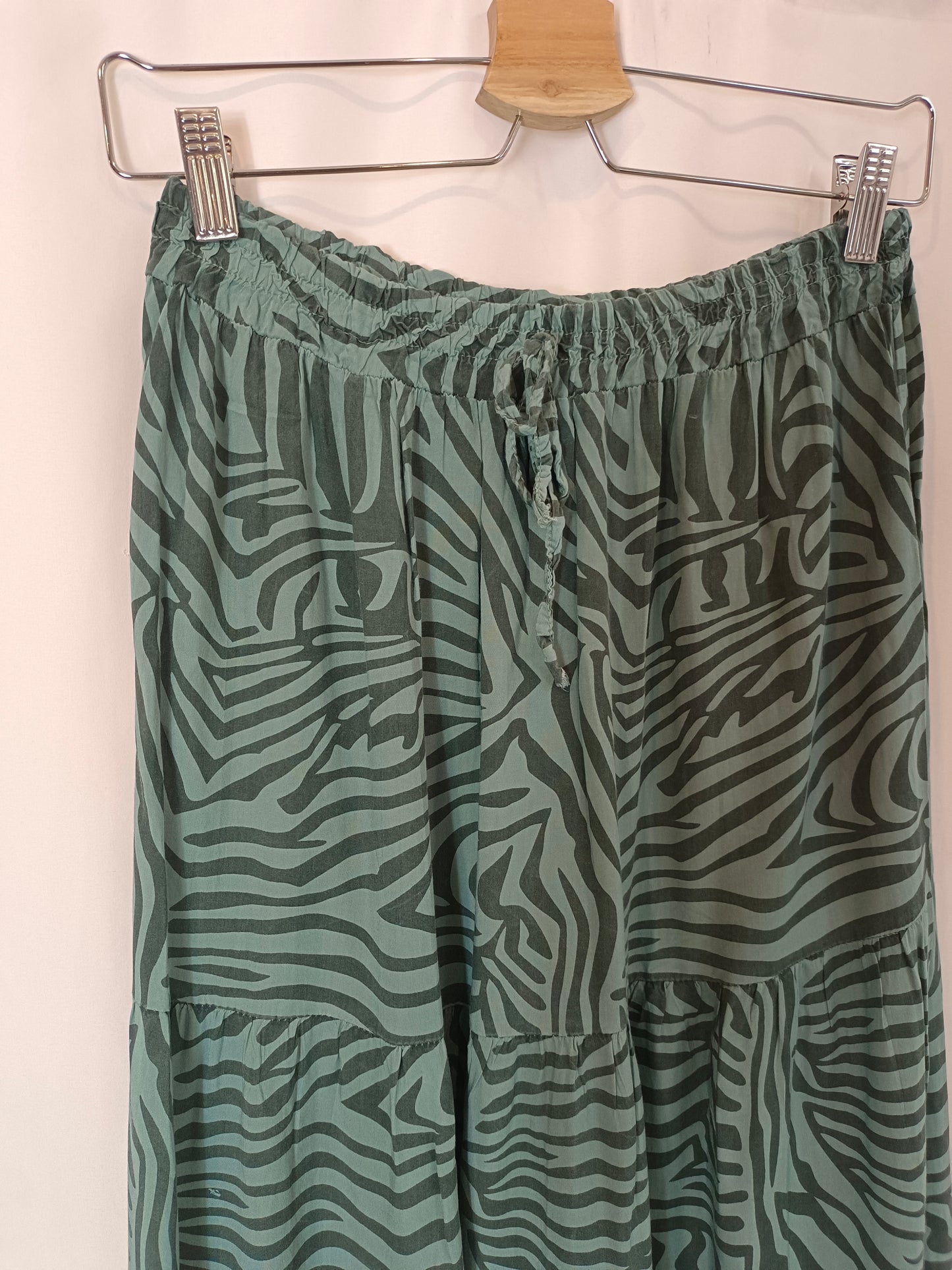 OTHERS. Blue long skirt with animal print YOUR(S)