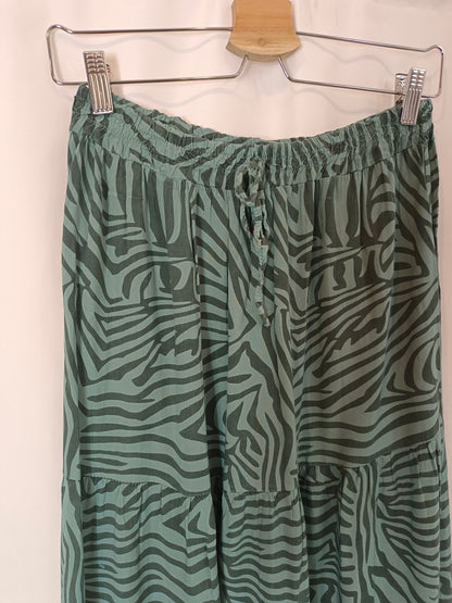 OTHERS. Blue long skirt with animal print YOUR(S)