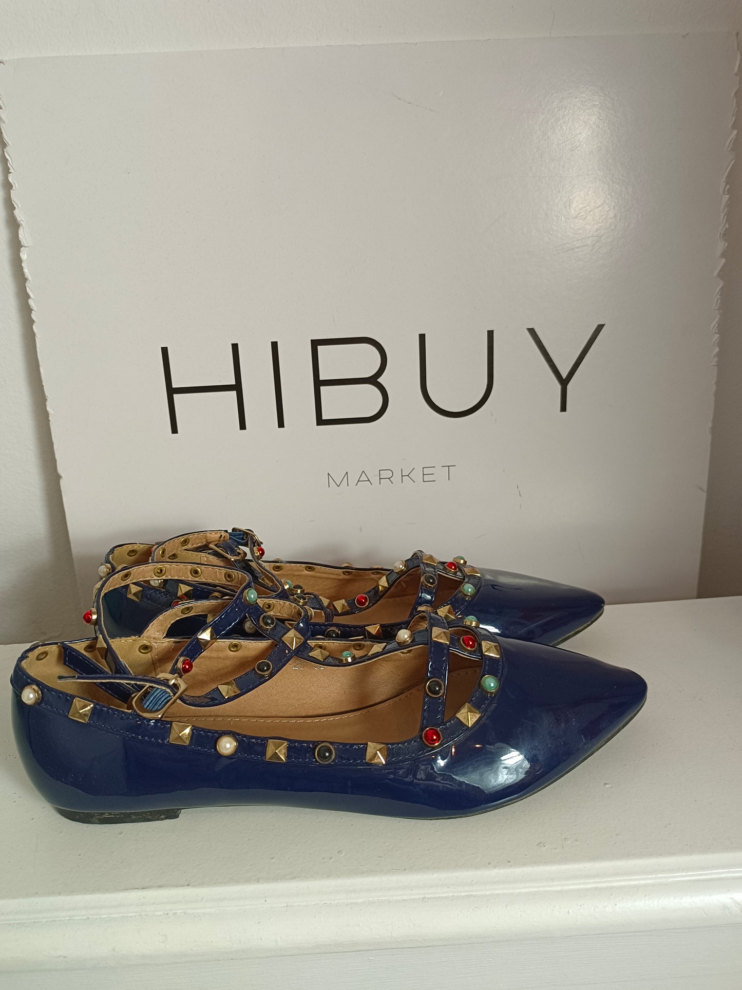 OTRAS. Zapatos azules tachuelas T.38