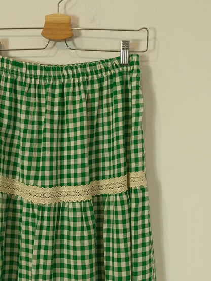 OTRAS. Falda midi de cuadros vichí  TU(S)