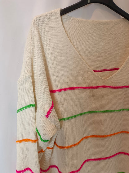 OTHERS. Beige striped sweater YOU (S/M)