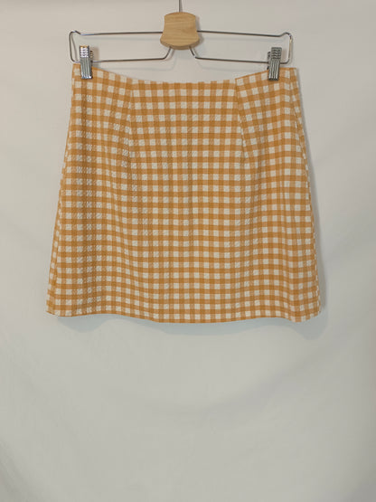 MANGO. Checkered wrap skirt Tm