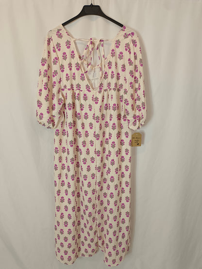 MY CLOSET. Long beige floral dress Ts/m