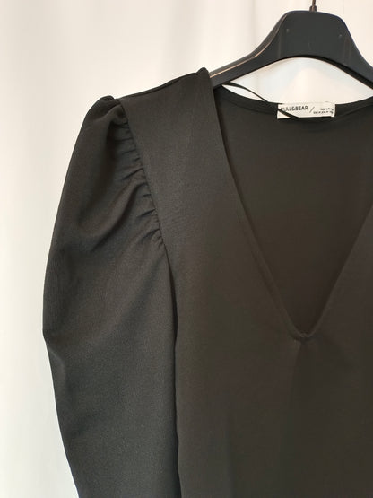 PULL&BEAR. Top negro mangas T.m