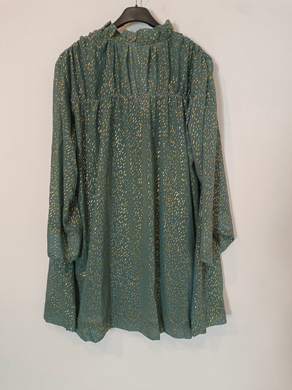 H&M. Vestido corto fluido detalles dorados T.xs