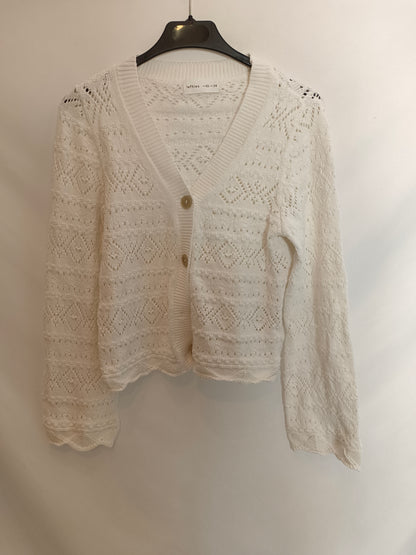 LEFTIES. White die-cut cardigan T.xs