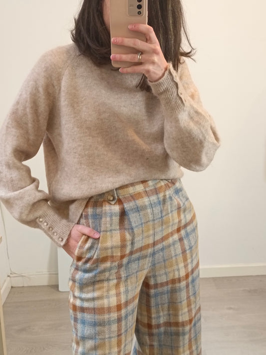 SÉZANE. Jersey beige con lana T.s