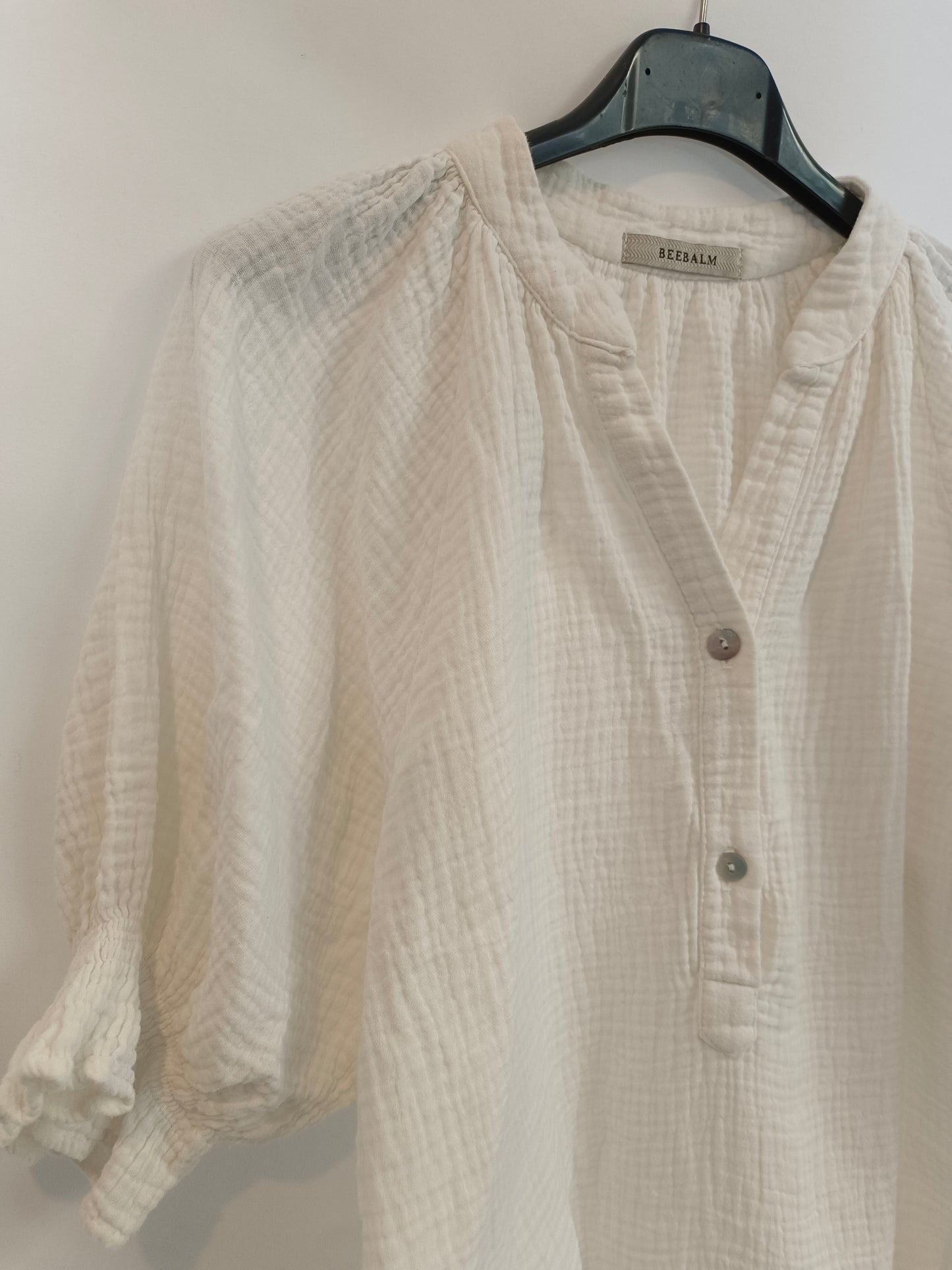 BEEBALM. blusa blanca bambula T.1(s)