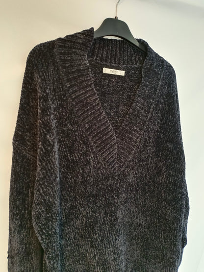 MANGO. Jersey negro aterciopelado T.m