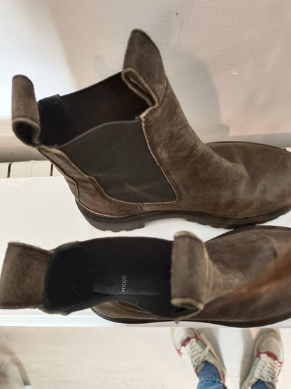 MAJE. Botines verdes suela ancha T.38