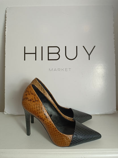 ZARA. Stiletos tacón print T.36