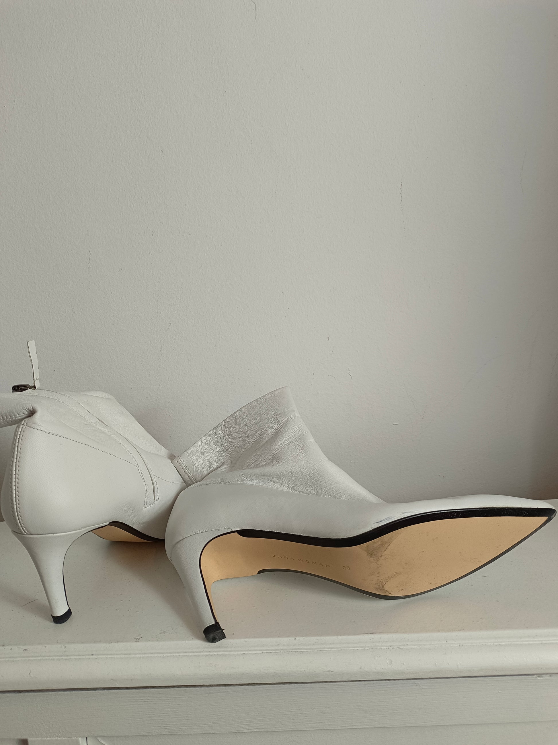 Tacon Fino Botines Blancos De Zara Tacon Fino Zapatos Negros De