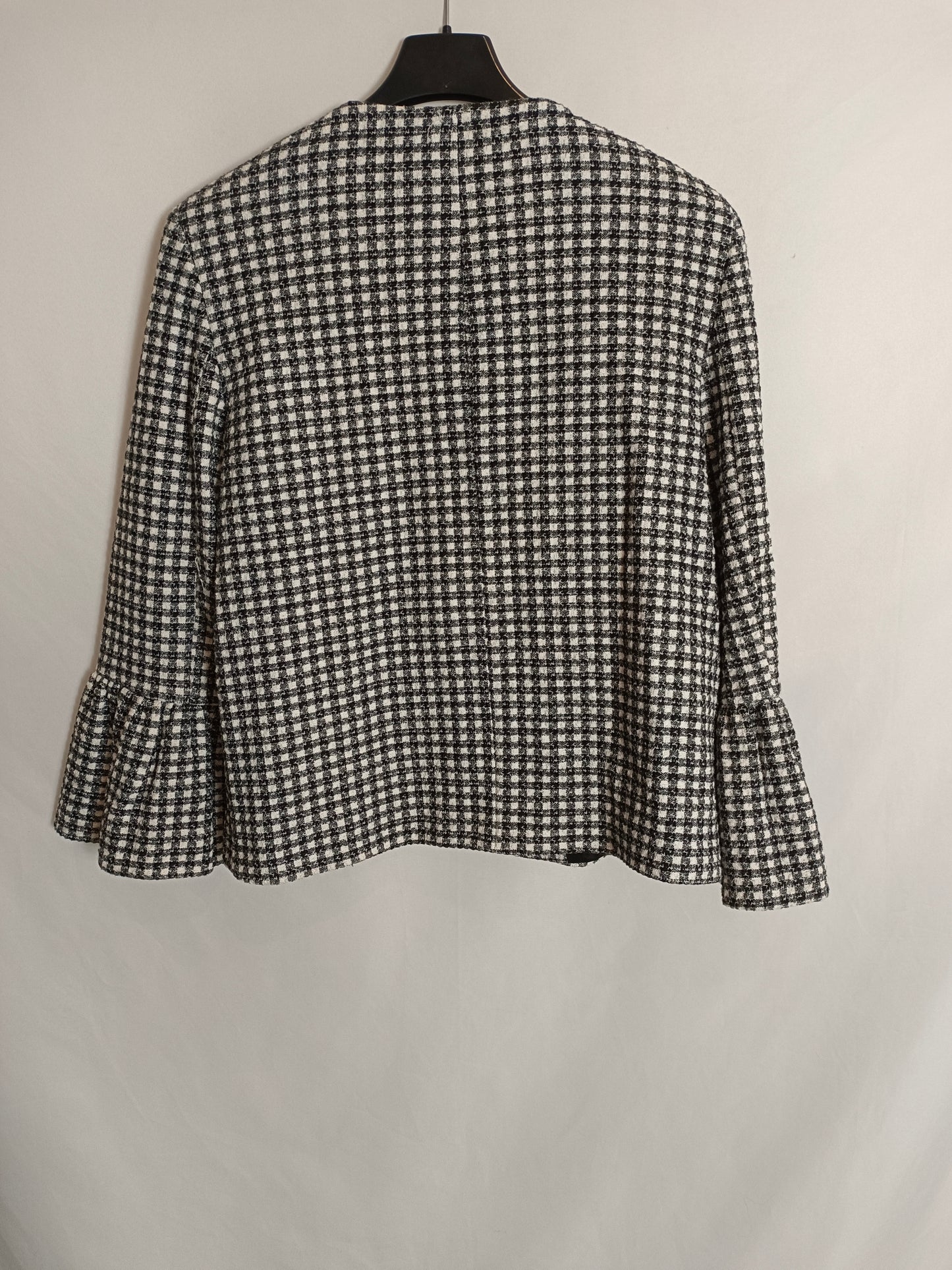 ZARA. Chaqueta de cuadros acampanada T.s