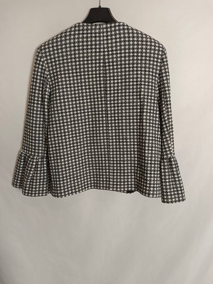 ZARA. Chaqueta de cuadros acampanada T.s