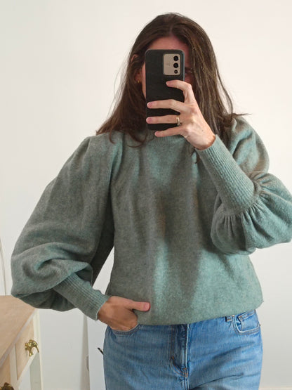 SFERA. Jersey verde agua detalle hombros T.m