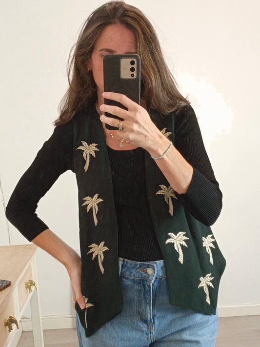 NICOLI. Chaleco fluido bordados. T M