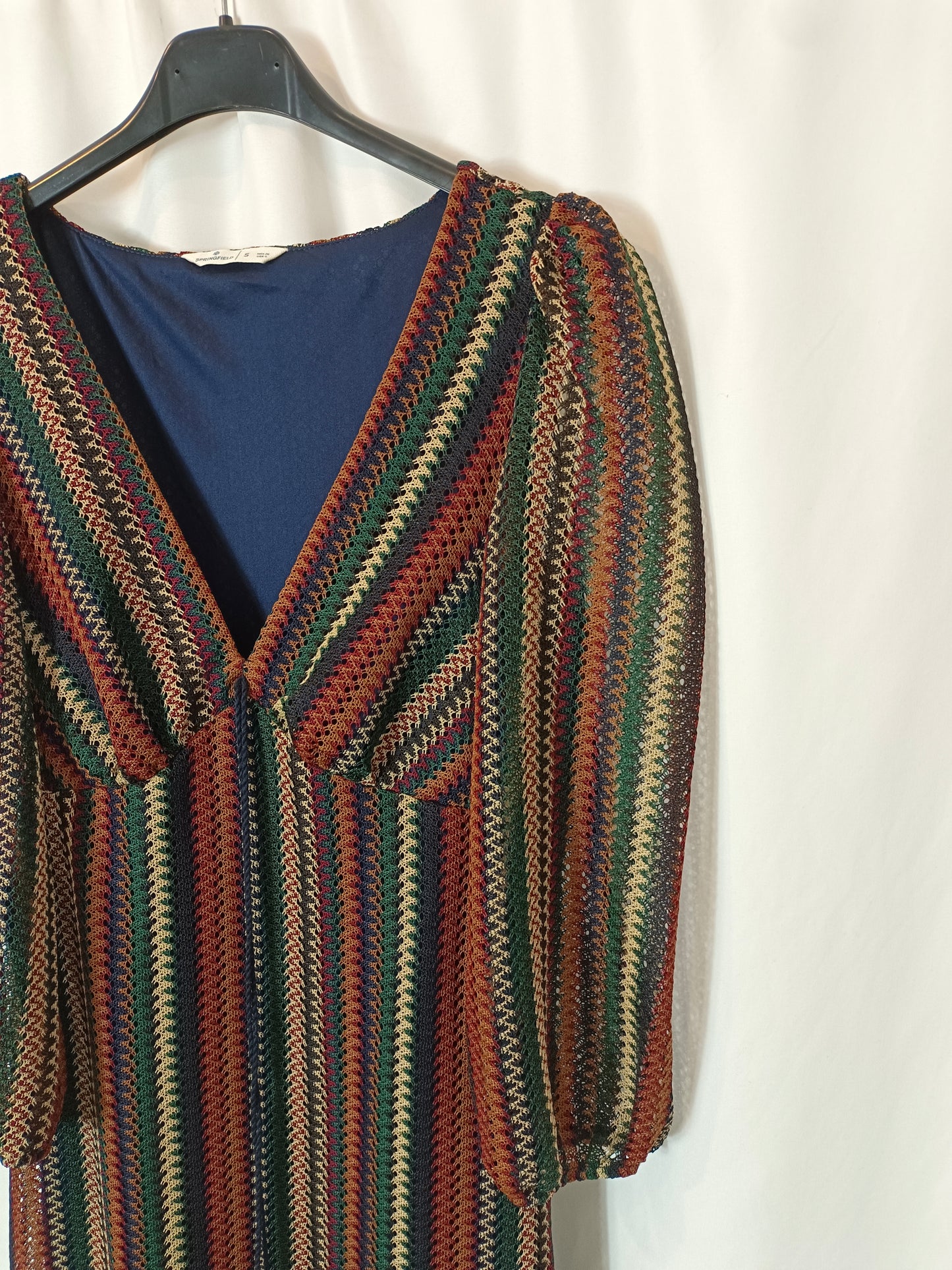 SPRINGFIELD. Vestido largo hilos colores T S
