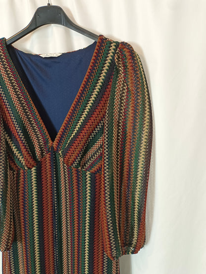 SPRINGFIELD. Vestido largo hilos colores T S