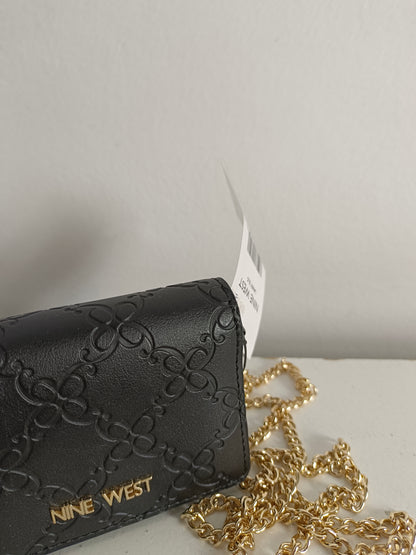 NINE WEST. mini bolso/cartera negra