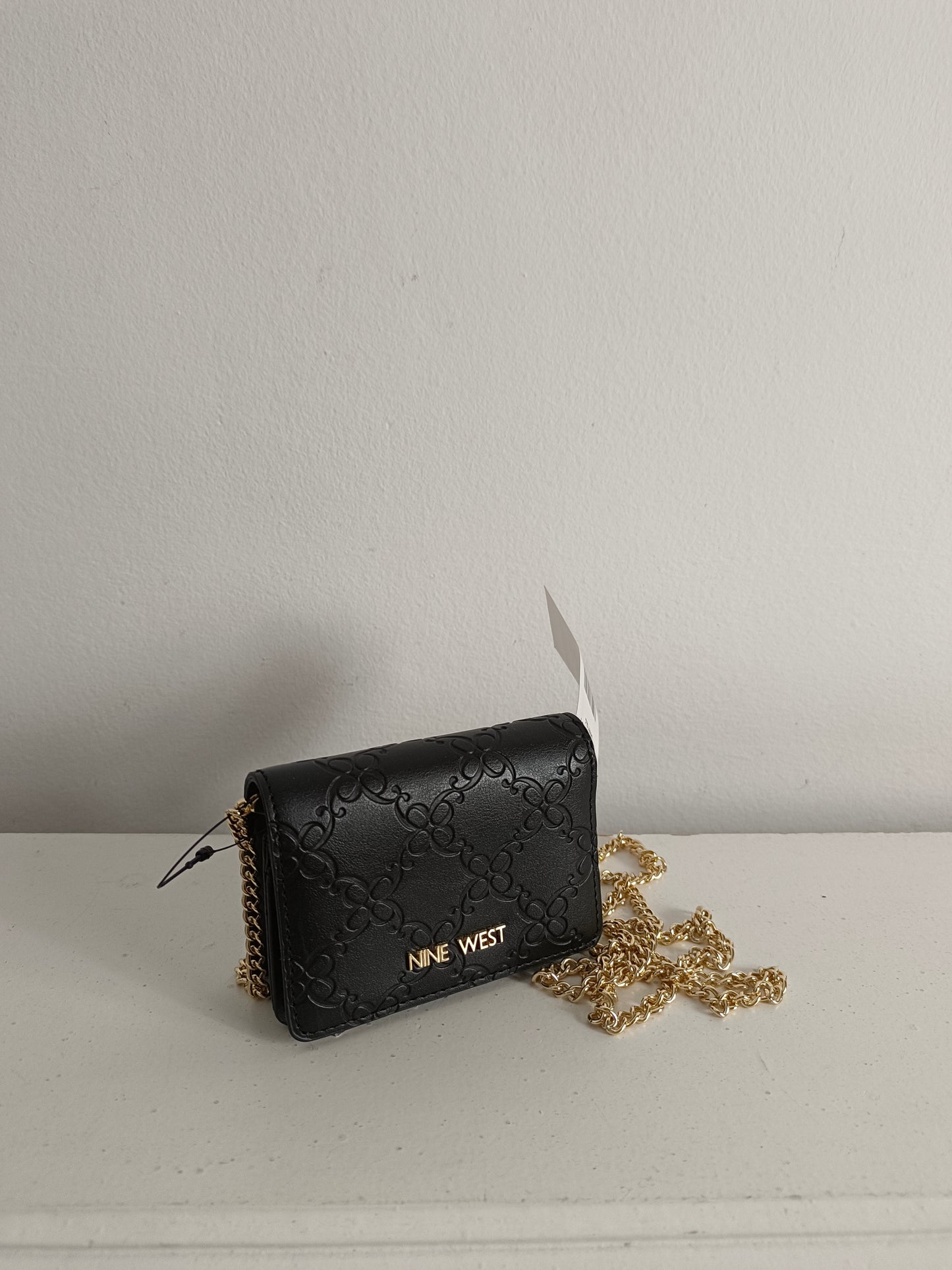 NINE WEST. mini bolso/cartera negra