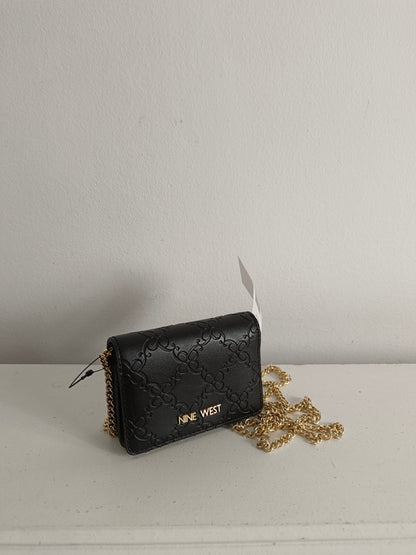 NINE WEST. mini bolso/cartera negra