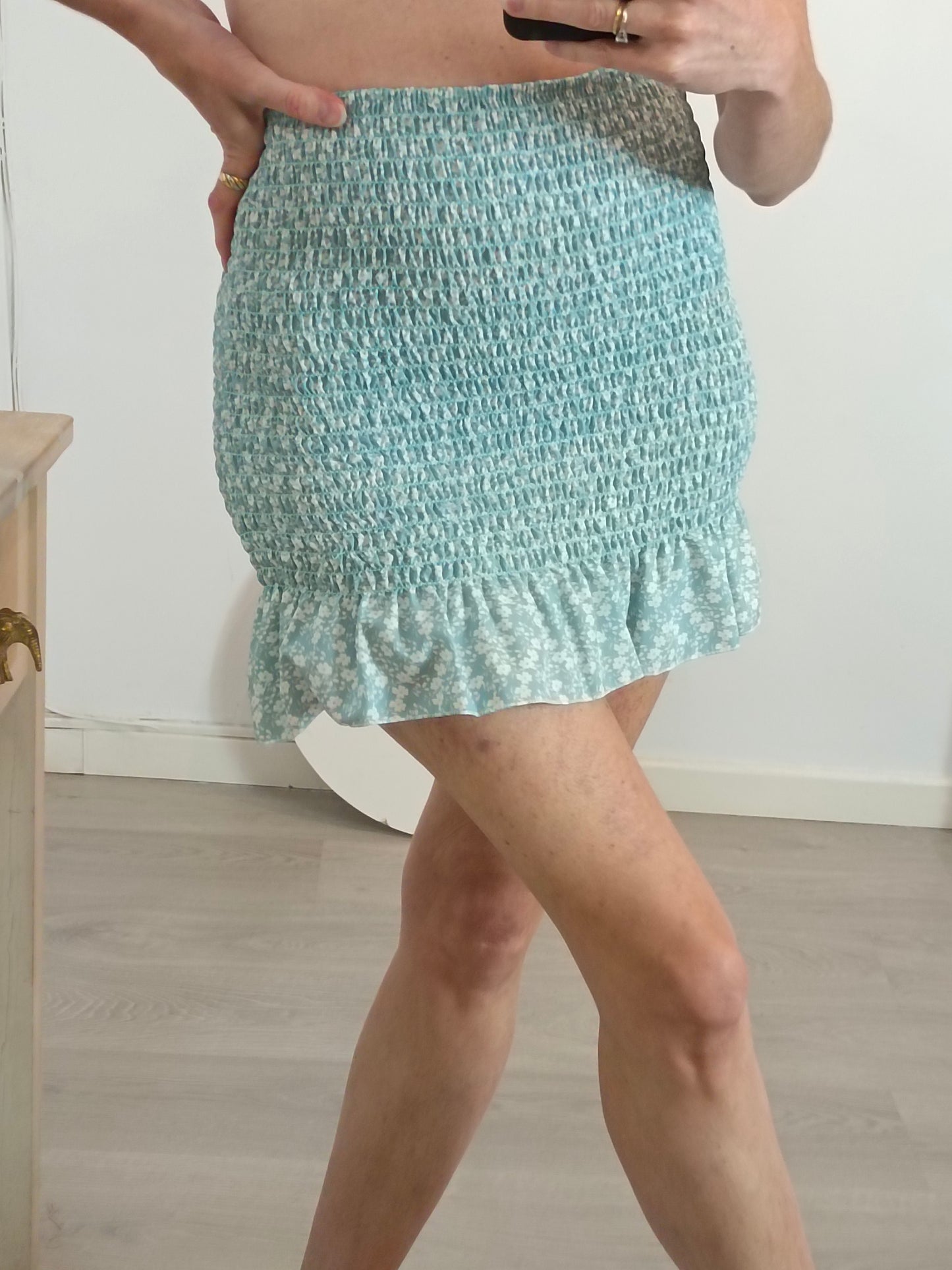 OTRAS. falda/top flores nido de abeja TU(S)