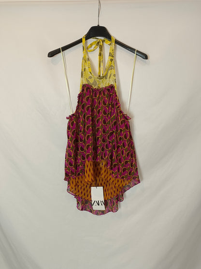 ZARA. top multiestampado T.xs