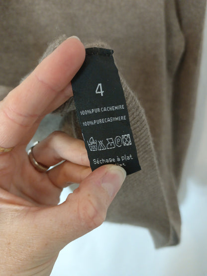 JARDIN PRIVÉ. Jersey cachemire marrón T.4(l)