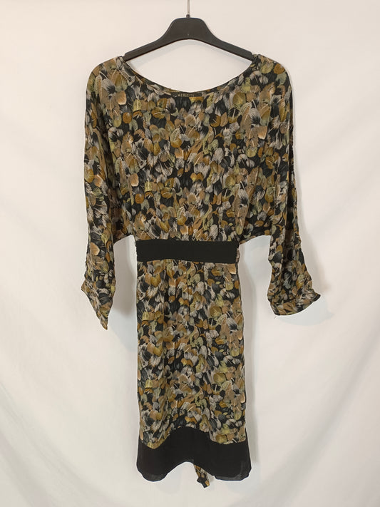 MERLETTI. Short floral dress, size 44