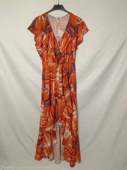 HAPPENING. Vestido corto asimétrico T.40