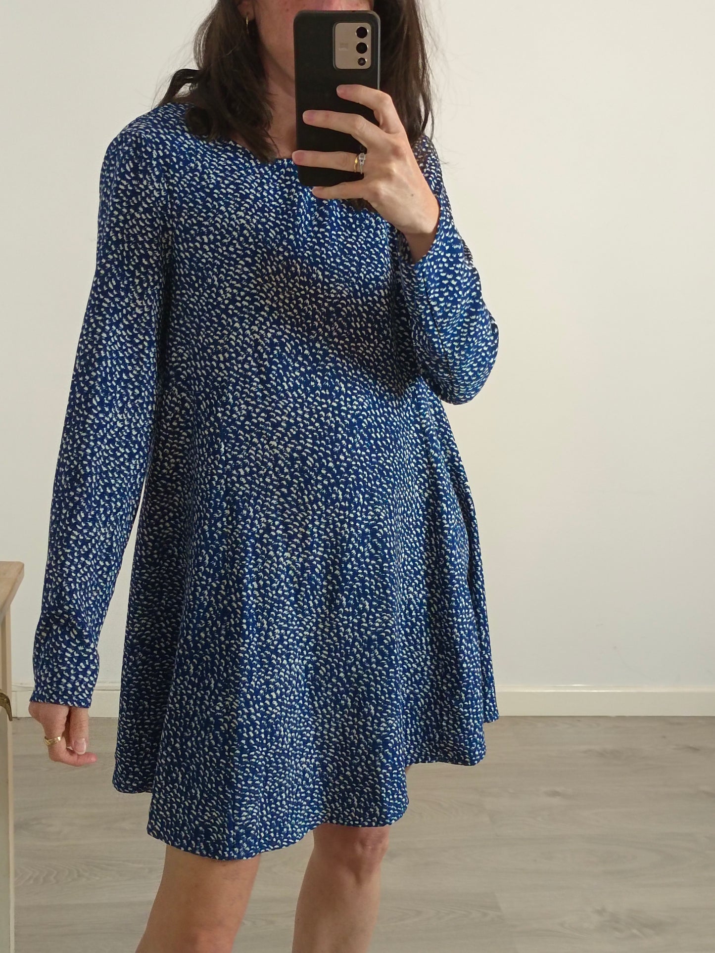 LEFTIES. Flowy blue printed dress. TS
